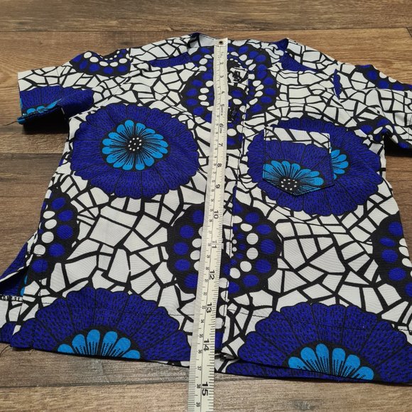 Children's 2 Piece West African Yellow Ankara Button Up Shirt And Pants Set 18m - Picture 3 of 6